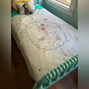 Pinocchio vintage cross stitch toddler quilt